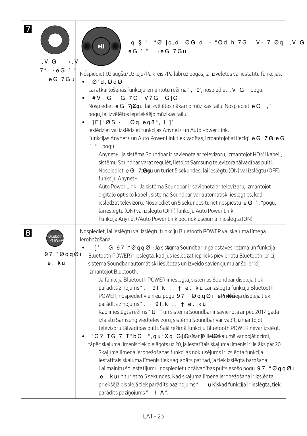 Samsung HW-M550/ZF, HW-M550/EN, HW-M560/XE Uz augšu/Uz Pa kreisi/Pa labi, Atkārtot, Mūzikas faila izlaišana, Kreisi pogu 