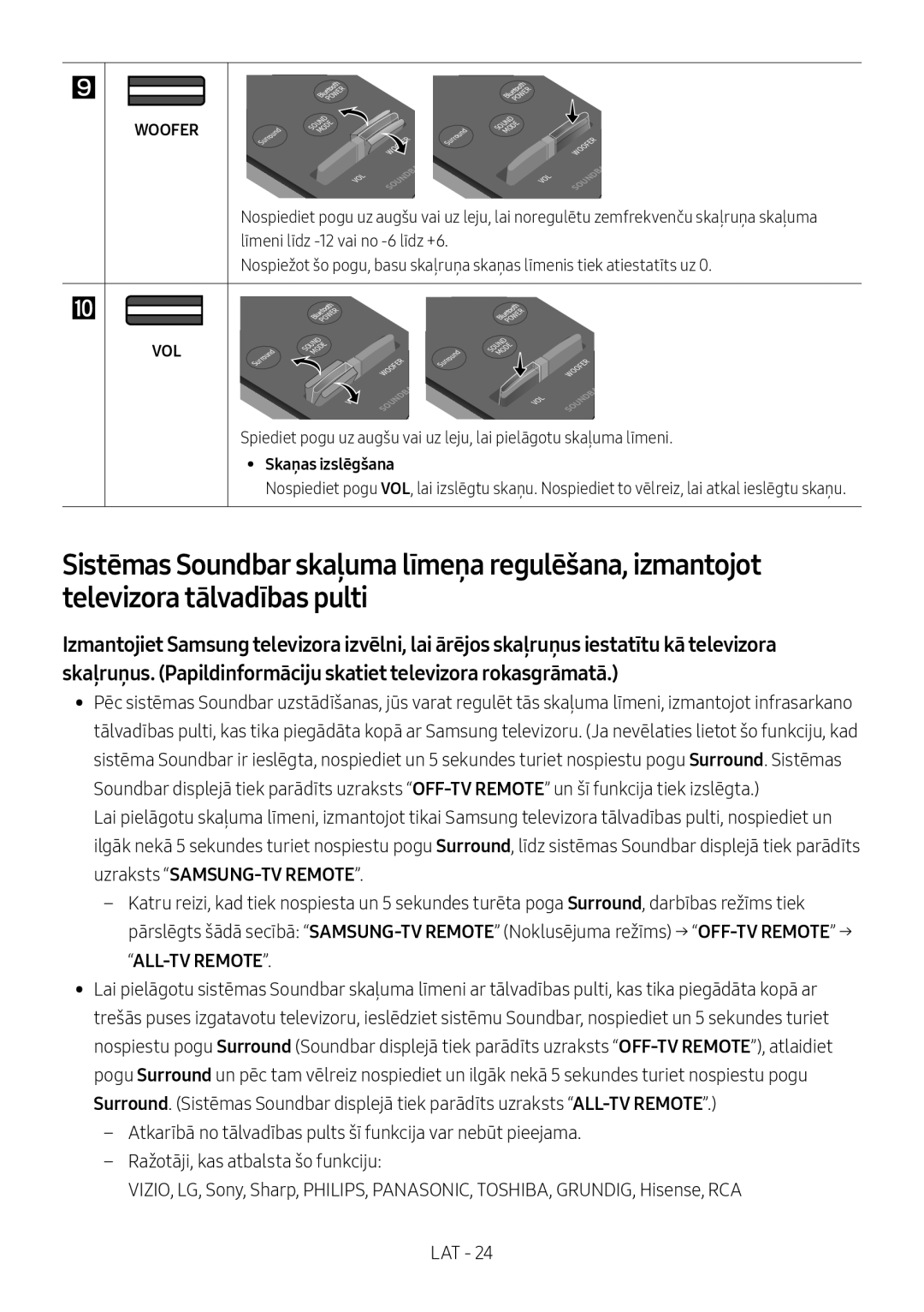 Samsung HW-M560/XE, HW-M550/EN, HW-M550/ZF manual Skaņas izslēgšana 