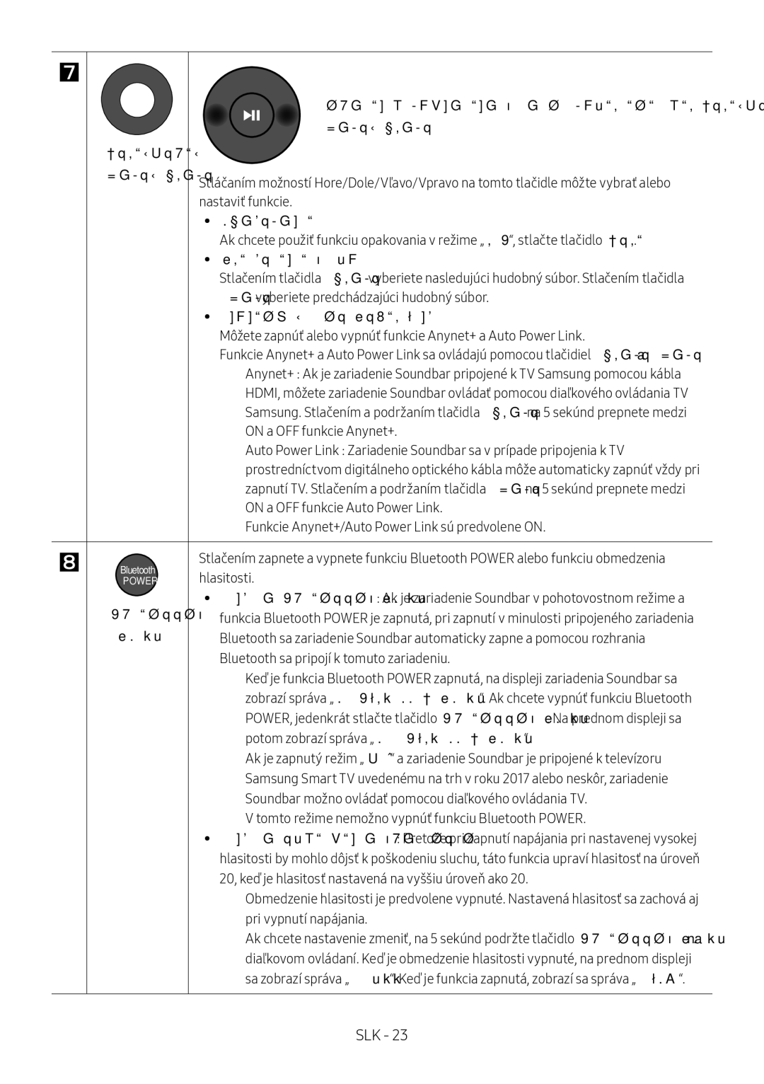 Samsung HW-M550/EN, HW-M550/ZF, HW-M560/XE manual Hore/Dole Vľavo/Vpravo, Nastaviť funkcie, Opakovanie, Preskočenie hudby 