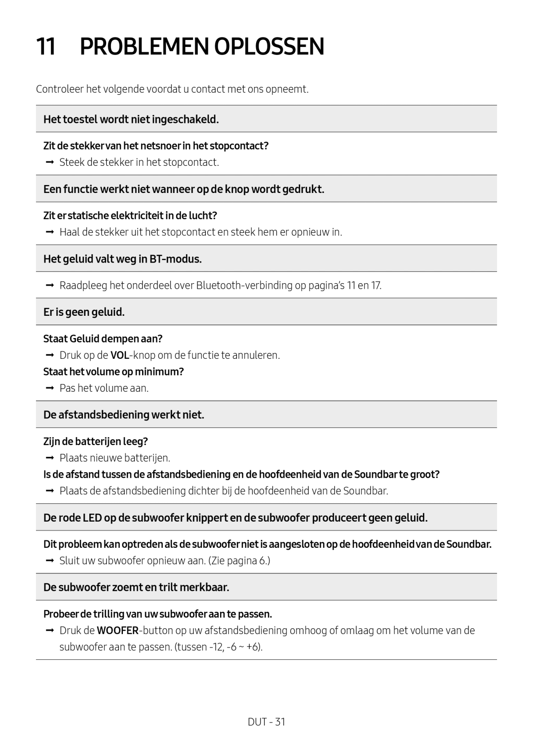 Samsung HW-M550/ZF, HW-M550/EN, HW-M560/XE manual Problemen Oplossen 