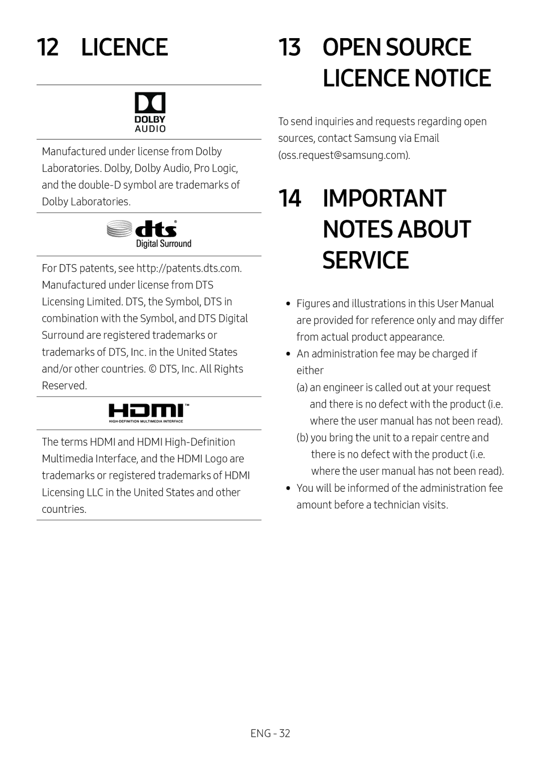 Samsung HW-M550/EN, HW-M550/ZF, HW-M560/XE manual Open Source Licence Notice 