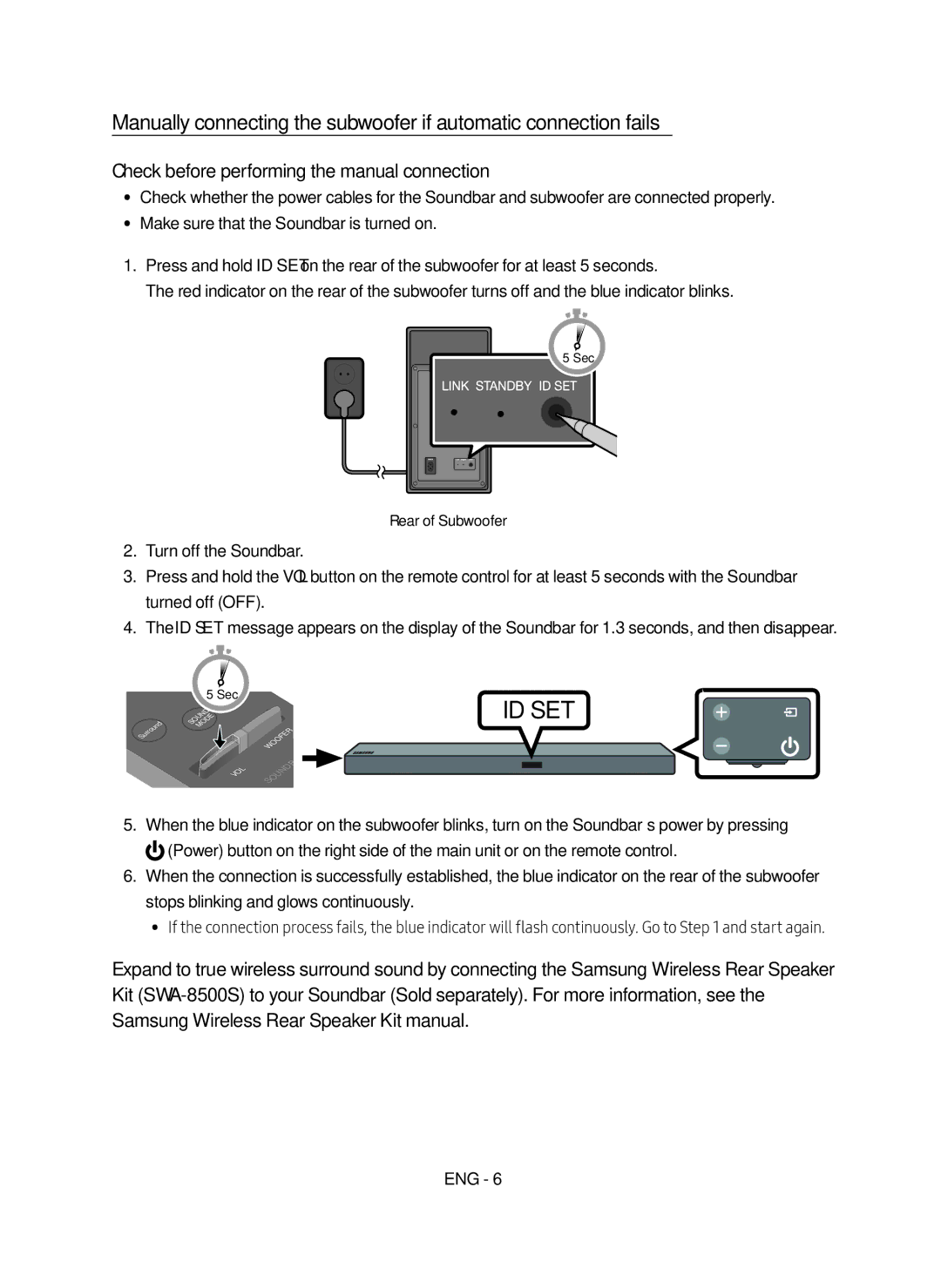 Samsung HW-M550/EN Id Set, Check before performing the manual connection 