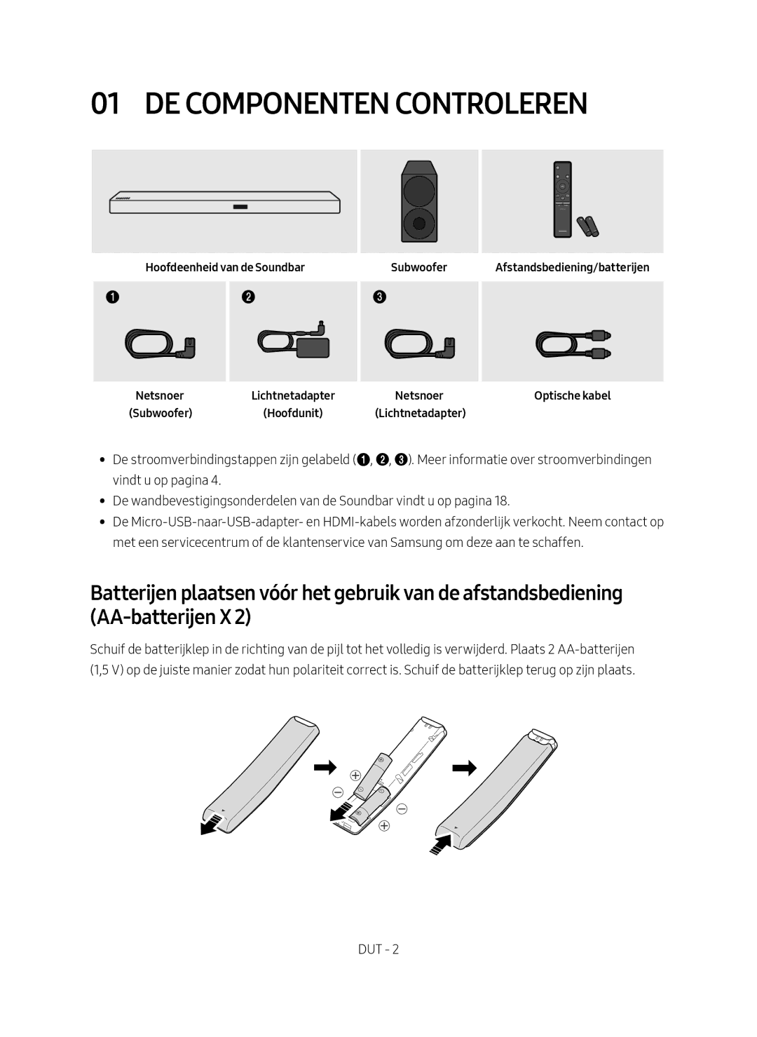 Samsung HW-M550/EN manual De Componenten Controleren 