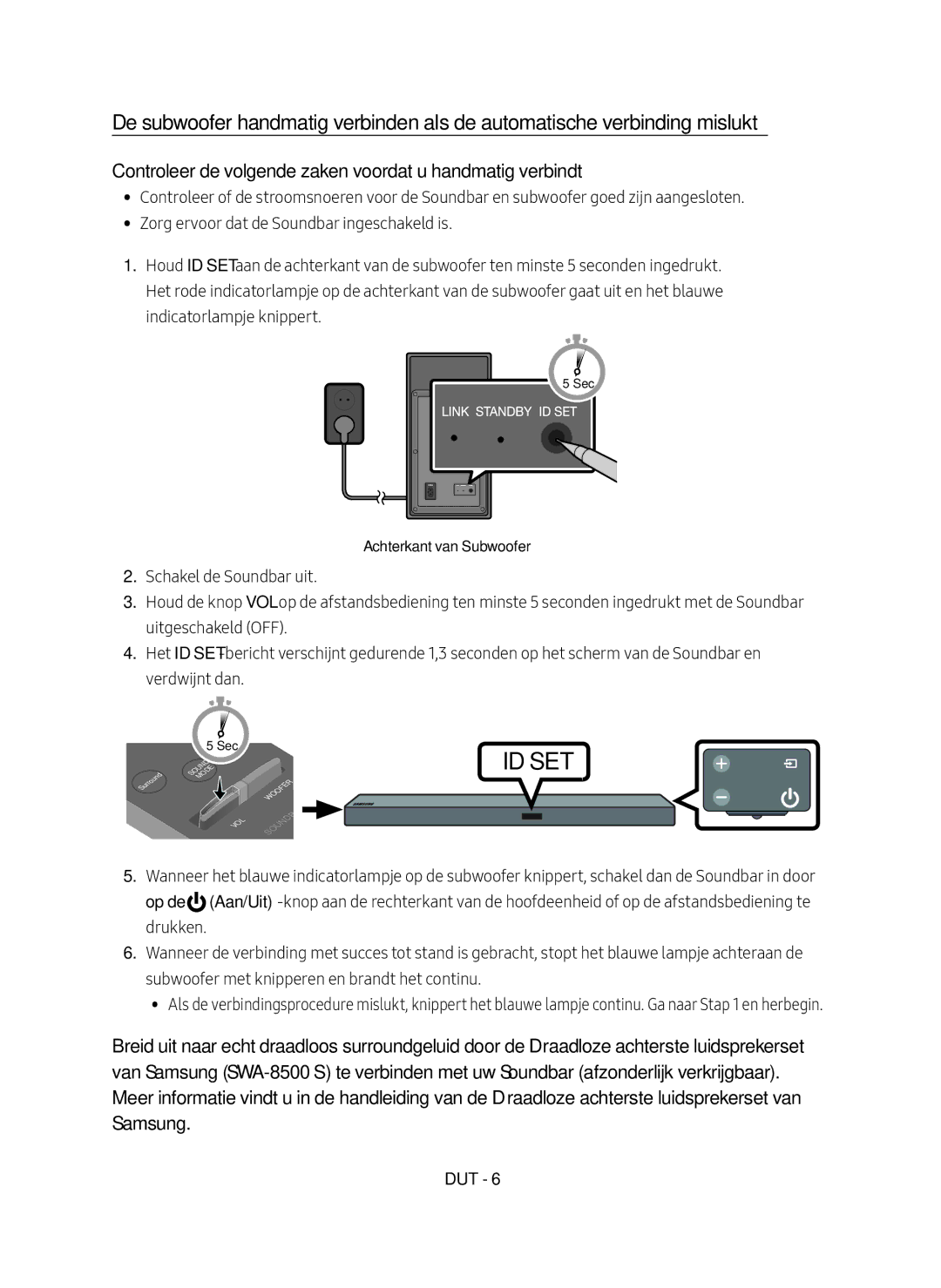 Samsung HW-M550/EN manual Achterkant van Subwoofer 