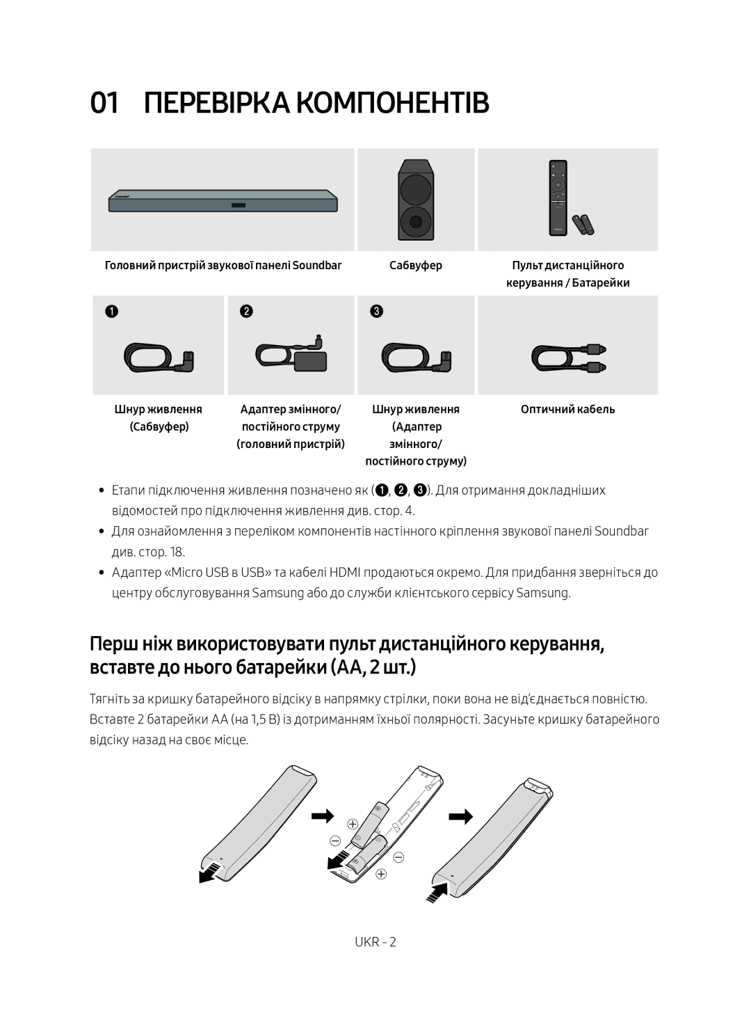 Samsung HW-M550/RU manual 01 Перевірка компонентів, Адаптер Змінного 