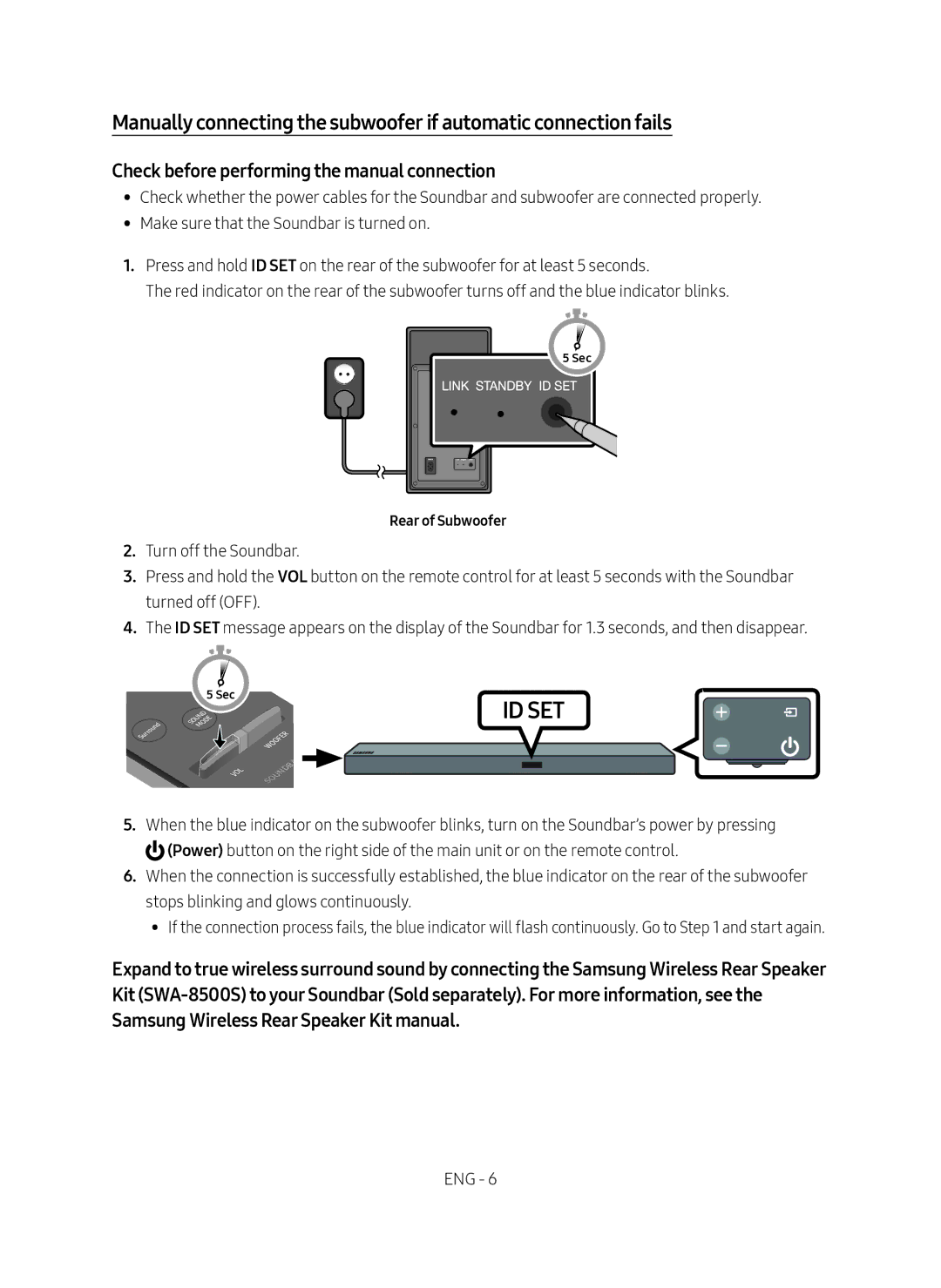 Samsung HW-M550/SQ Id Set, Check before performing the manual connection 