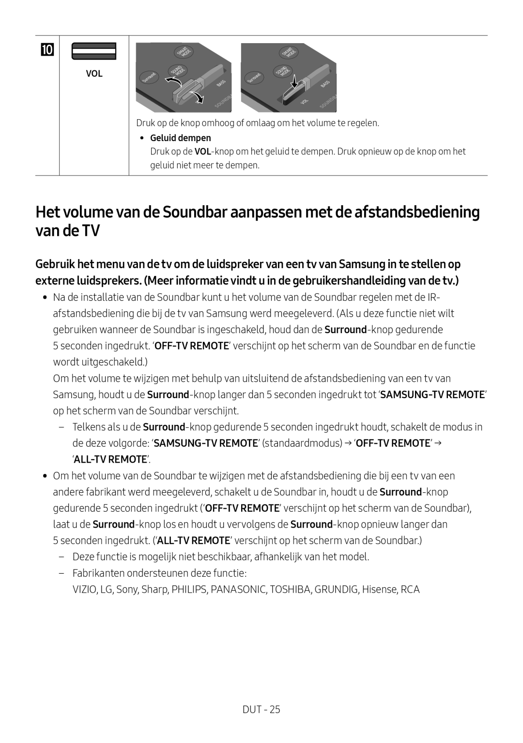 Samsung HW-MS550/XN, HW-MS550/EN manual Druk op de knop omhoog of omlaag om het volume te regelen, Geluid dempen 