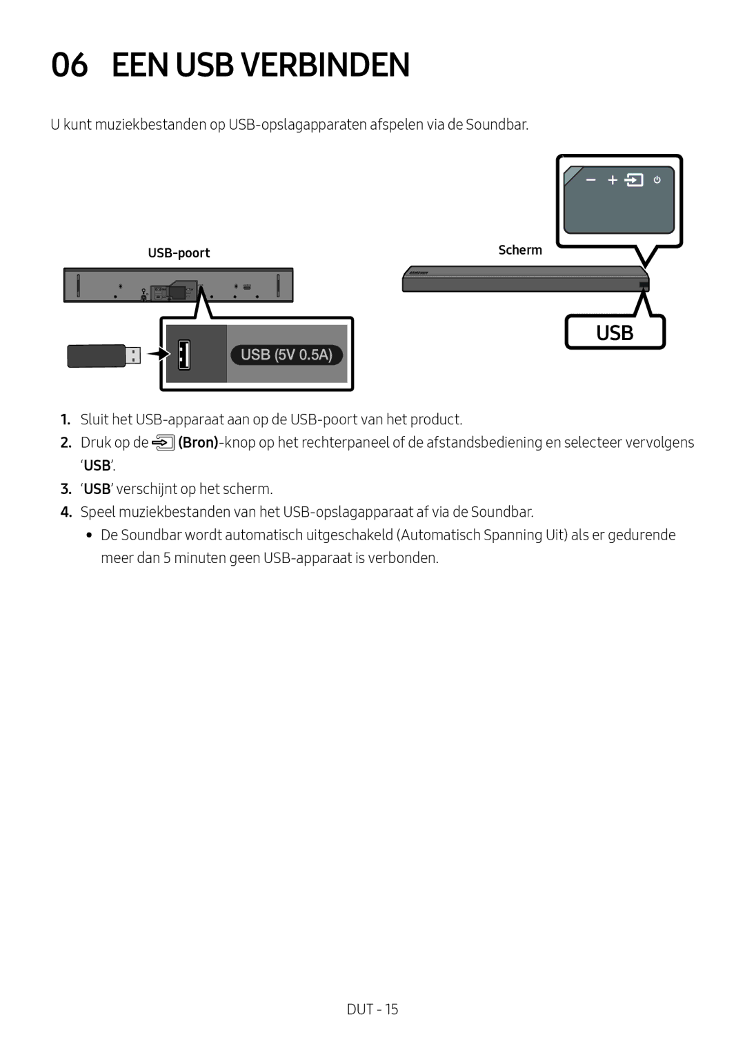 Samsung HW-MS550/XN, HW-MS550/EN manual EEN USB Verbinden, USB-poort 