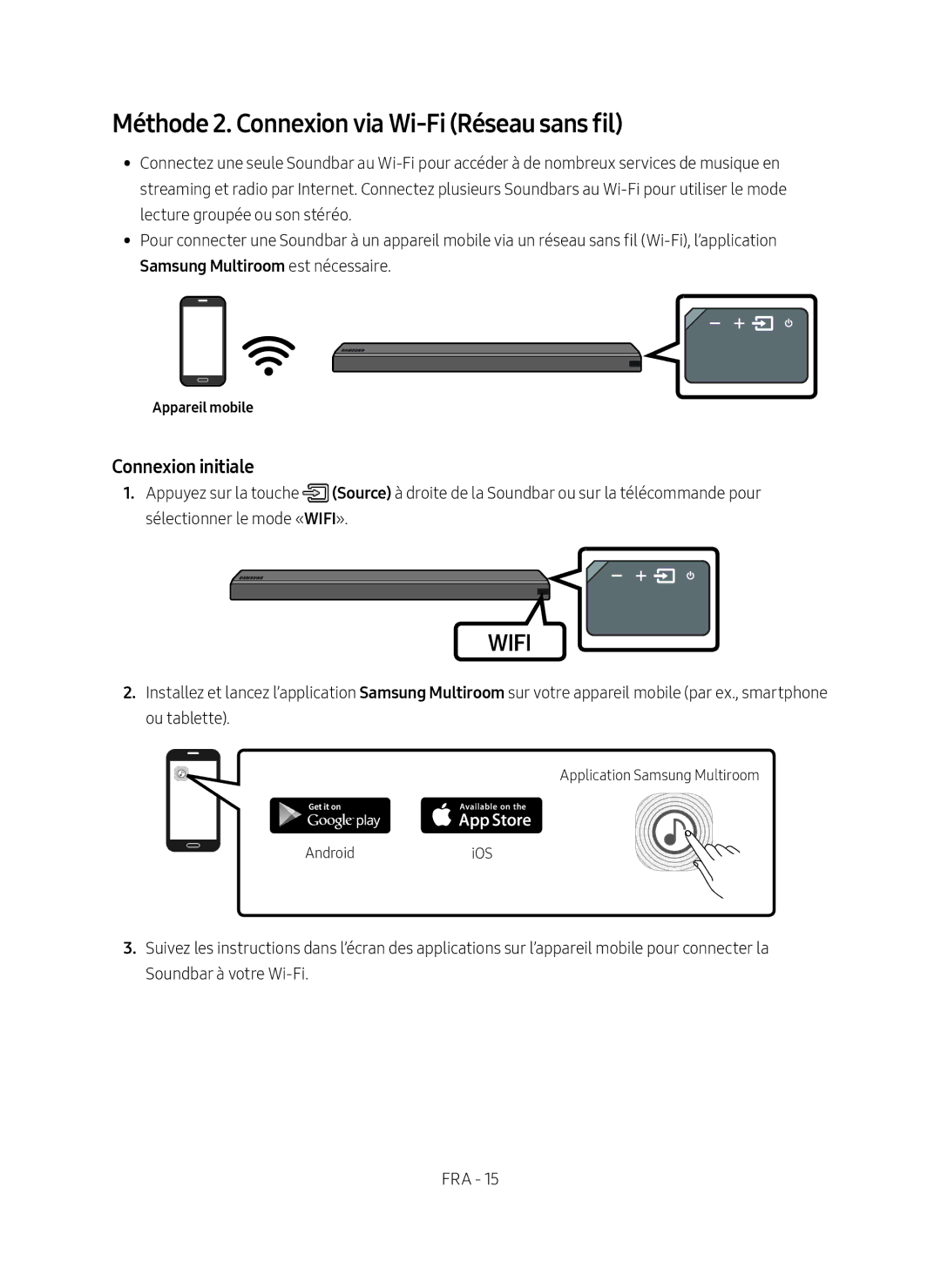 Samsung HW-MS550/XN, HW-MS550/EN manual Méthode 2. Connexion via Wi-Fi Réseau sans fil 