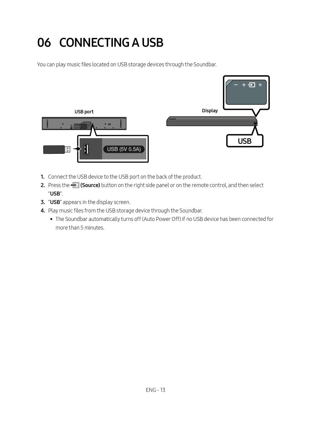 Samsung HW-MS550/XN, HW-MS550/EN manual Connecting a USB, Usb 