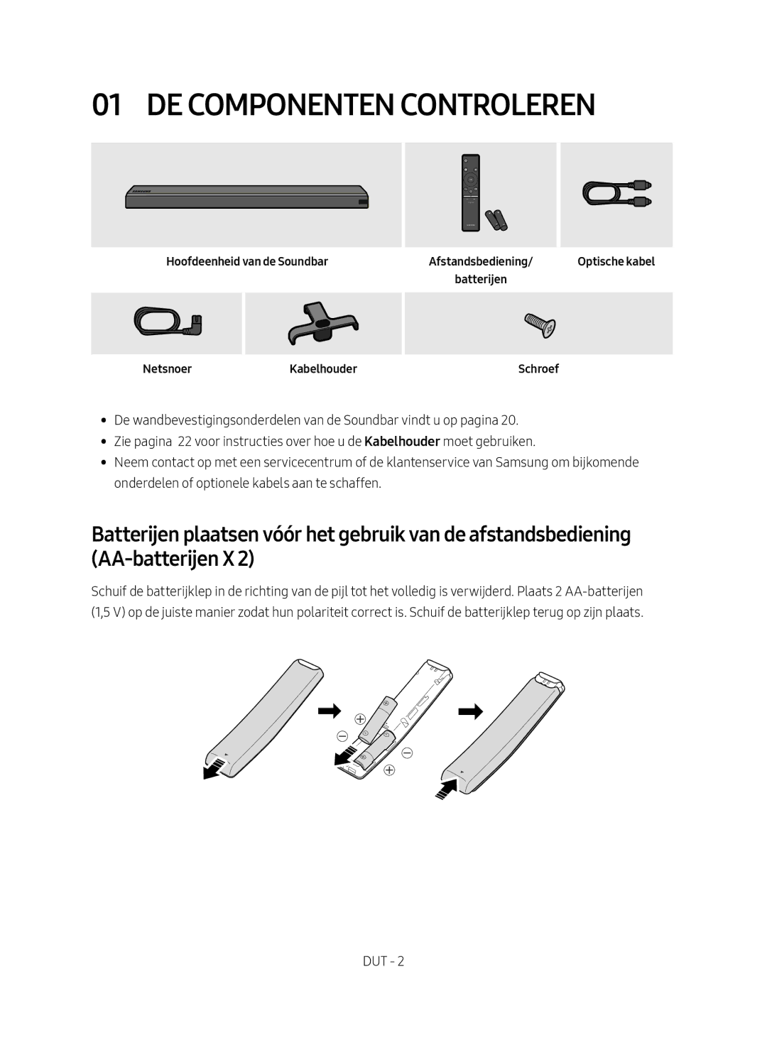 Samsung HW-MS550/EN, HW-MS550/XN manual De Componenten Controleren 