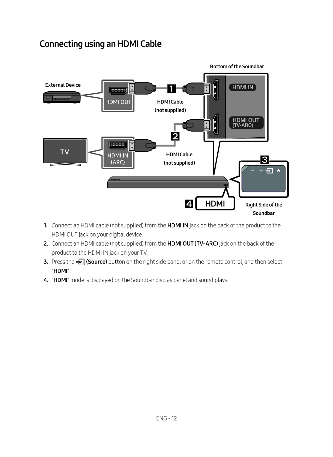 Samsung HW-MS550/EN, HW-MS550/ZG manual  Hdmi, External Device 