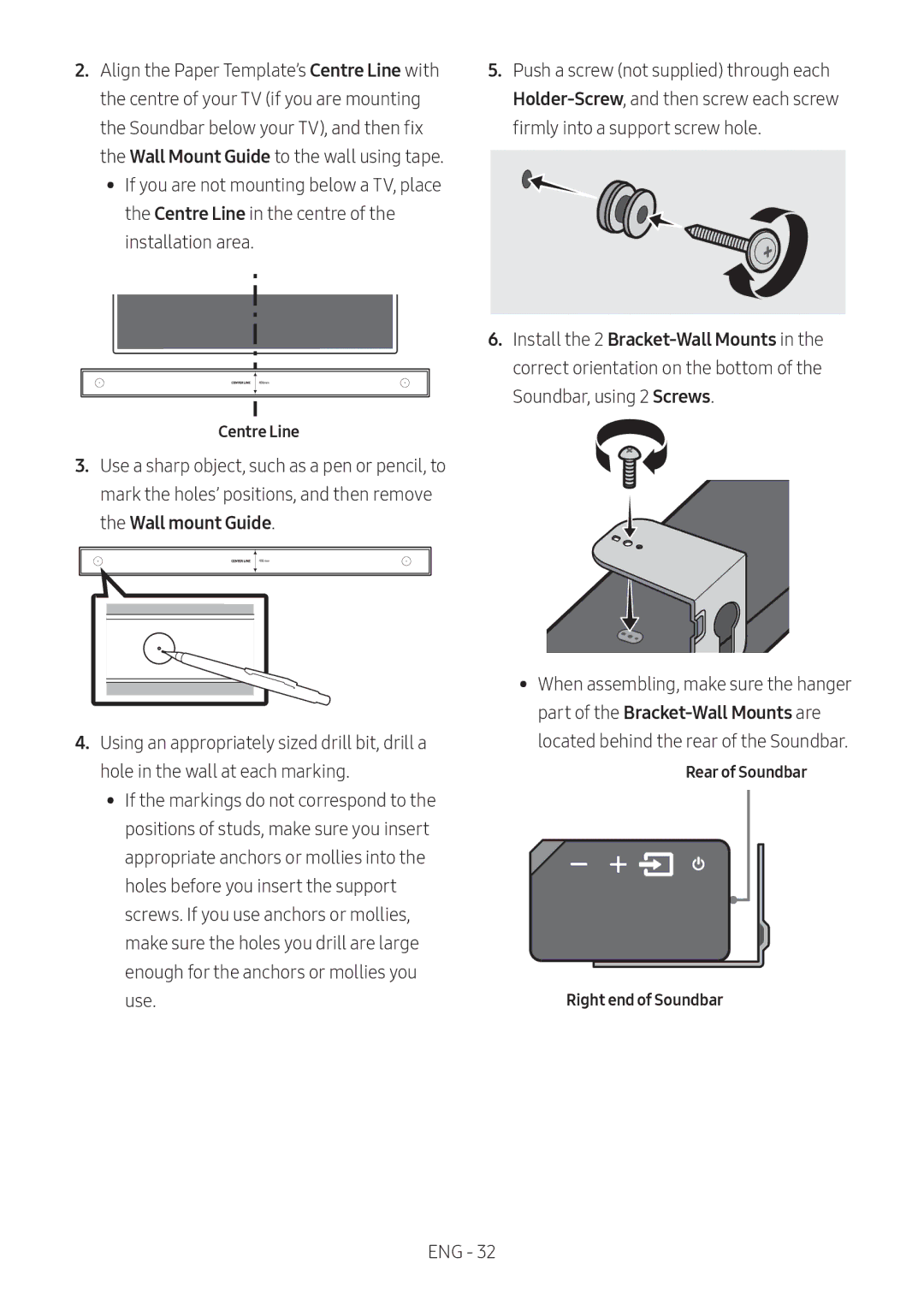 Samsung HW-MS550/EN, HW-MS550/ZG manual Centre Line 