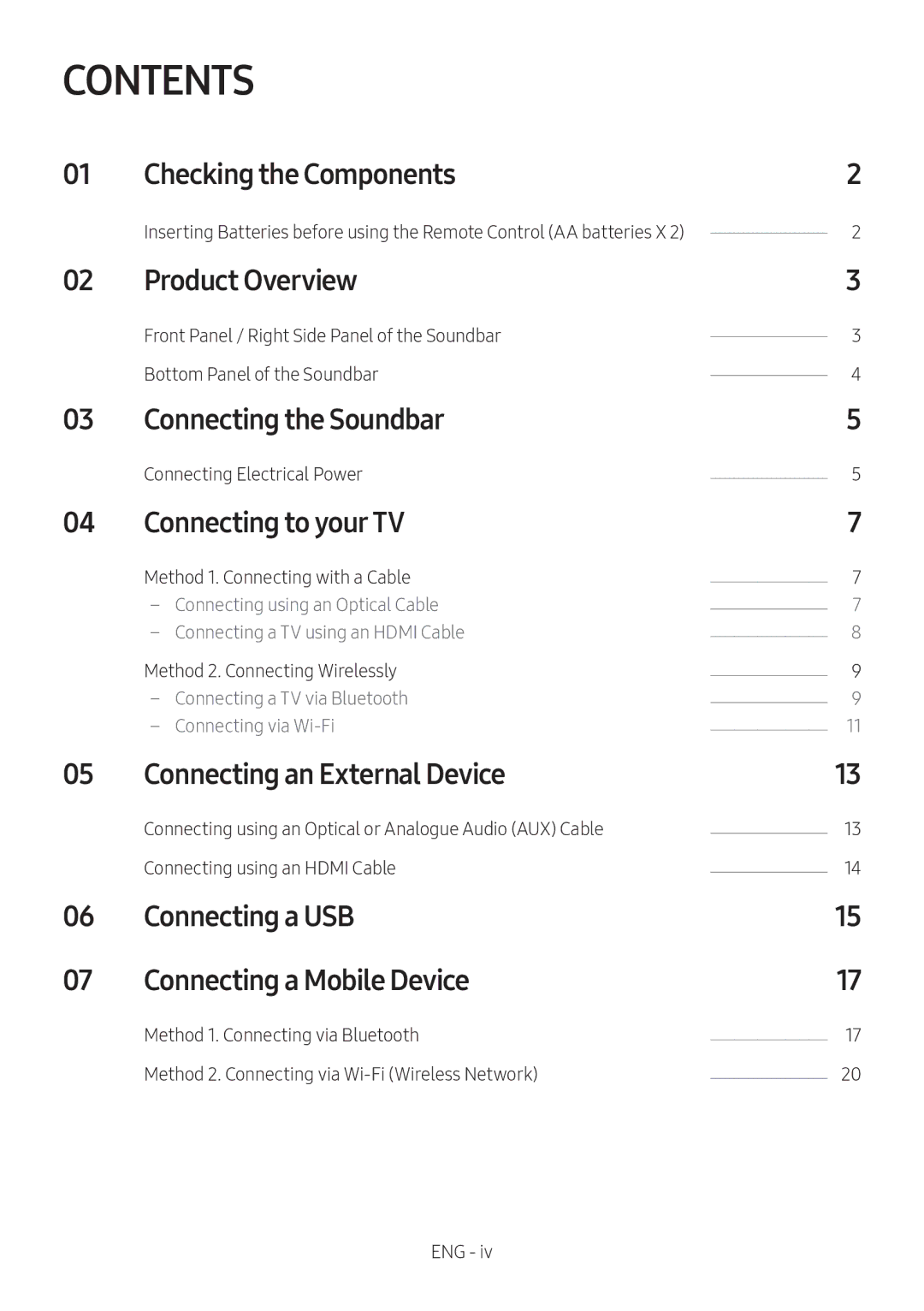 Samsung HW-MS550/EN, HW-MS550/ZG manual Contents 