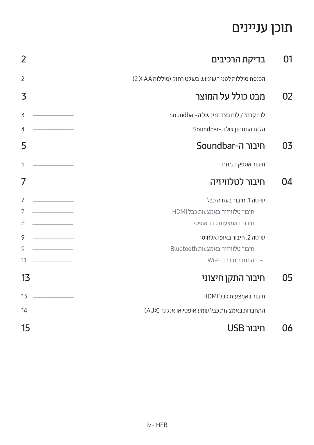 Samsung HW-MS550/SQ manual םיניינע ןכות 