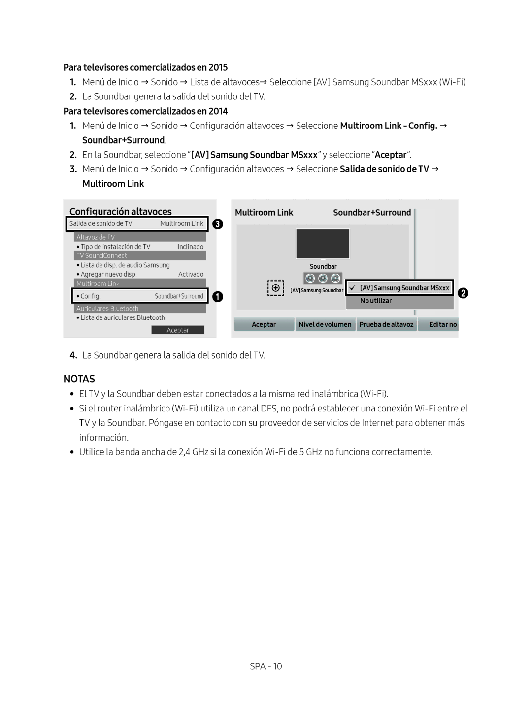 Samsung HW-MS550/ZF manual Configuración altavoces, Altavoz de TV 