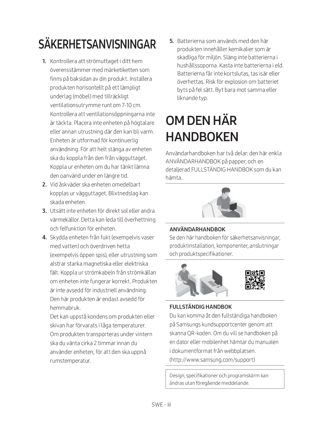 Samsung HW-MS560/XE manual Om den här handboken, Säkerhetsanvisningar 