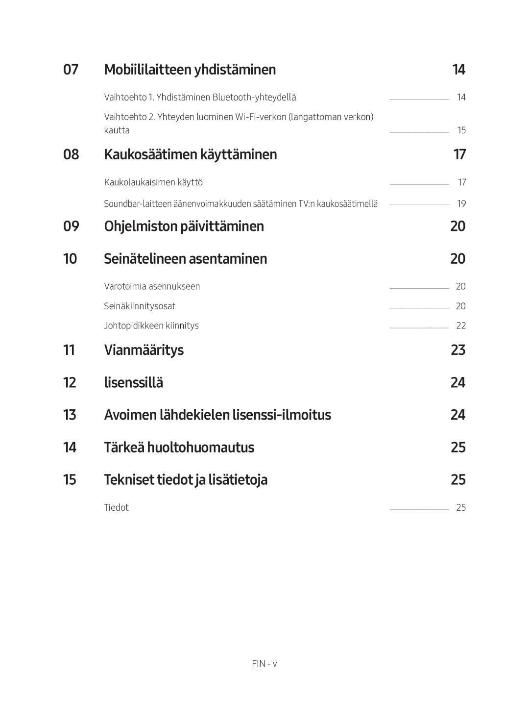 Samsung HW-MS560/XE manual Mobiililaitteen yhdistäminen, Kaukosäätimen käyttäminen, Kaukolaukaisimen käyttö, Tiedot 