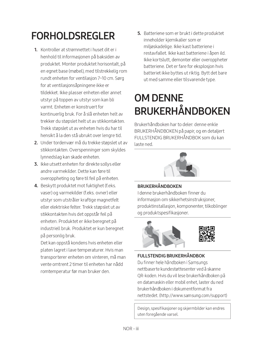 Samsung HW-MS560/XE manual Om denne brukerhåndboken, Brukerhåndboken 