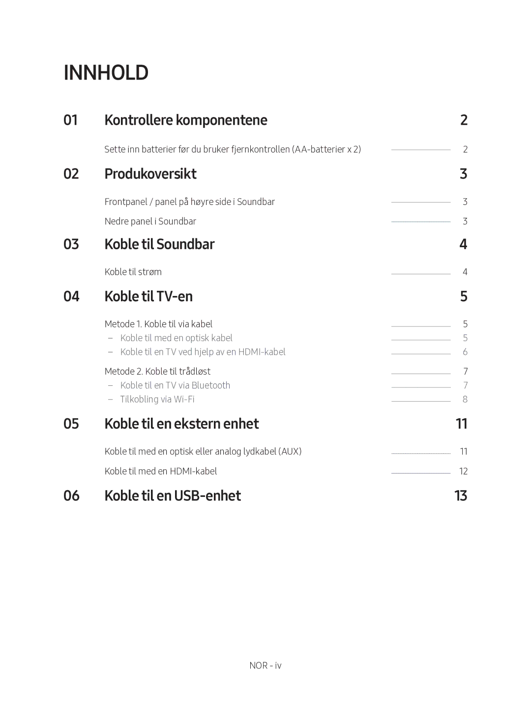 Samsung HW-MS560/XE manual Innhold 