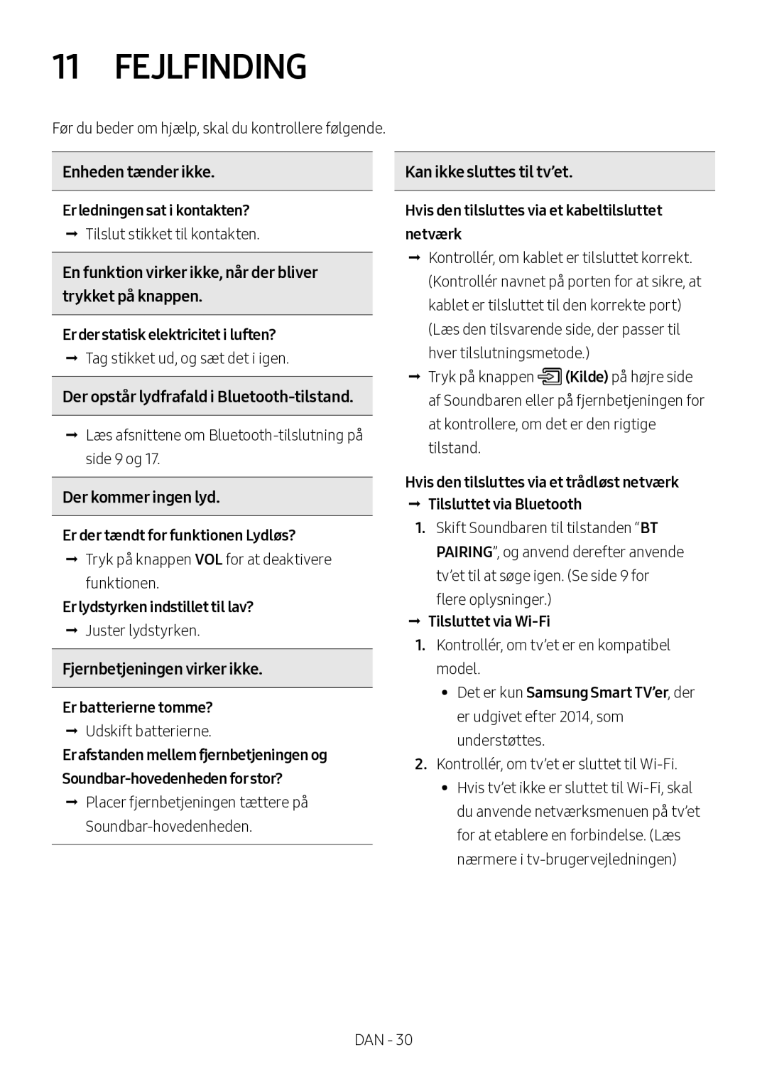 Samsung HW-MS560/XE manual Fejlfinding 