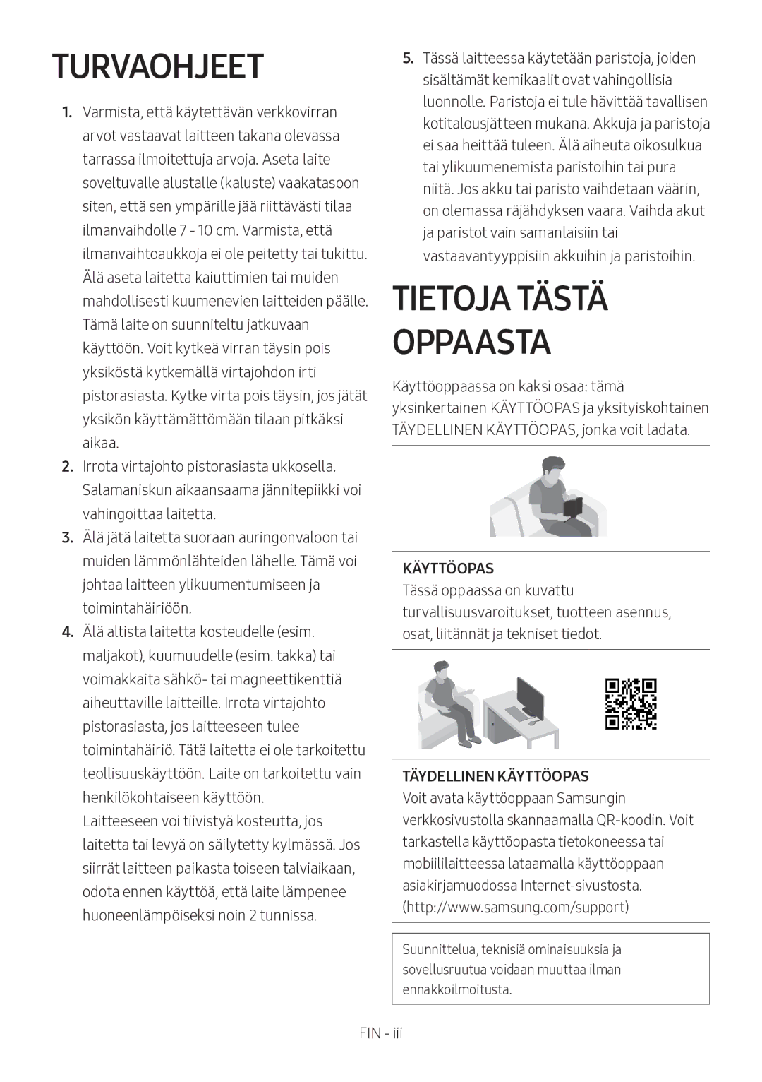 Samsung HW-MS560/XE manual Turvaohjeet, Tietoja Tästä Oppaasta 