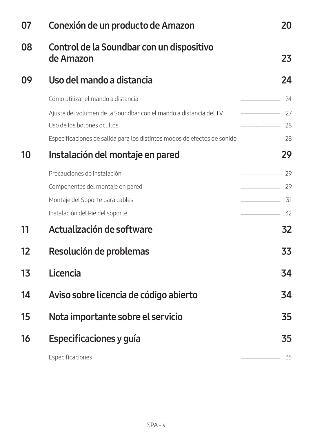 Samsung HW-MS6500/ZF manual Conexión de un producto de Amazon, De Amazon Uso del mando a distancia, Especificaciones 