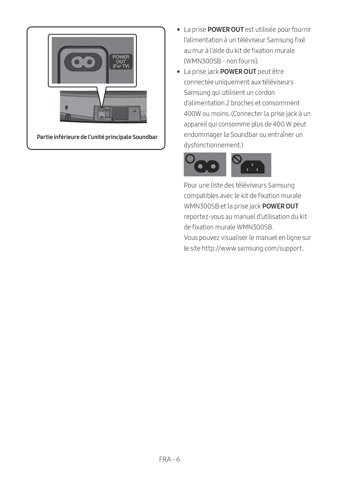 Samsung HW-MS6500/EN, HW-MS6501/EN, HW-MS6500/ZG, HW-MS6501/ZG, HW-MS6501/ZF Partie inférieure de l’unité principale Soundbar 