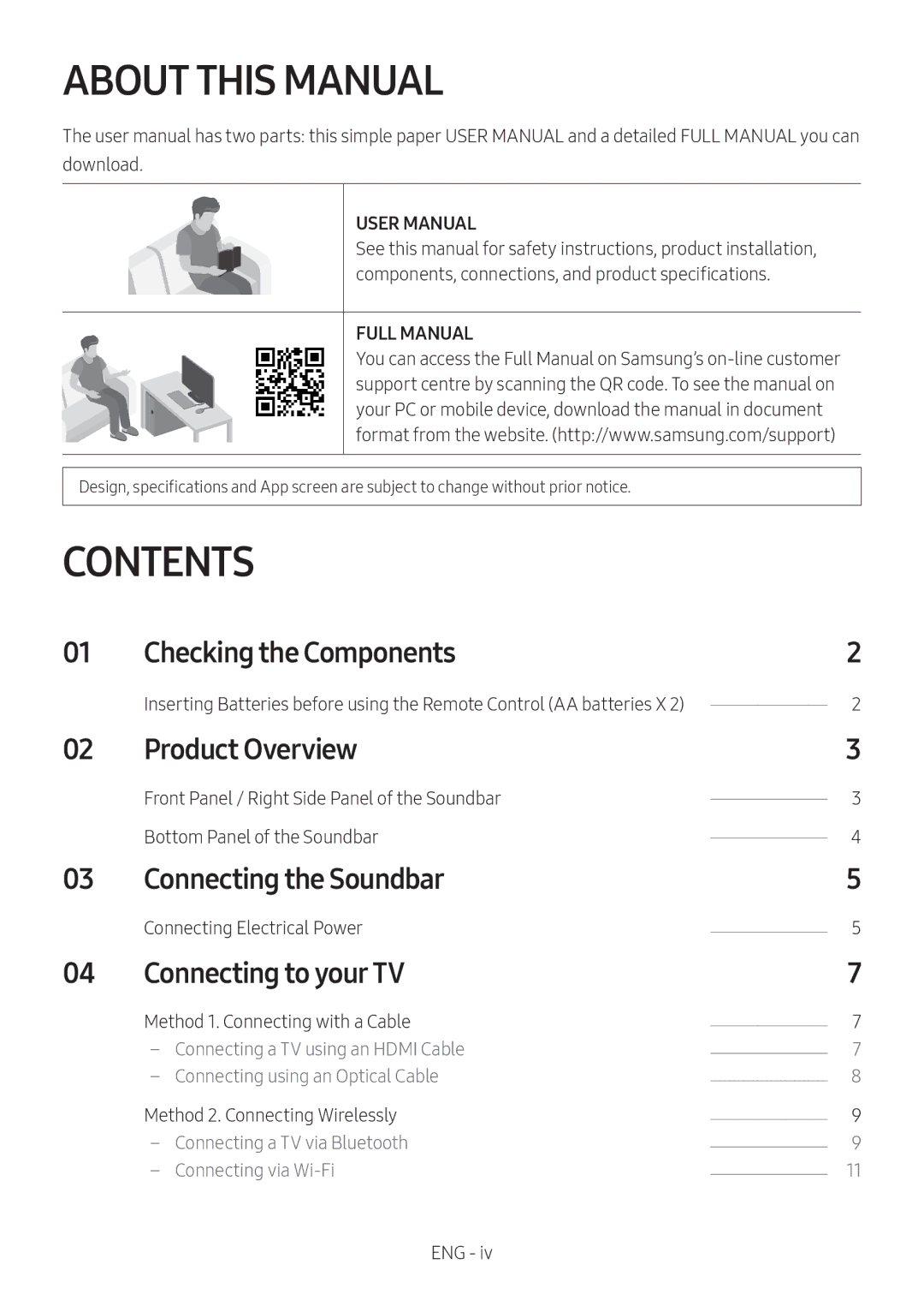 Samsung HW-MS6501/ZF, HW-MS6501/EN, HW-MS6500/ZG, HW-MS6500/EN, HW-MS6501/ZG, HW-MS6500/ZF manual About this Manual, Contents 