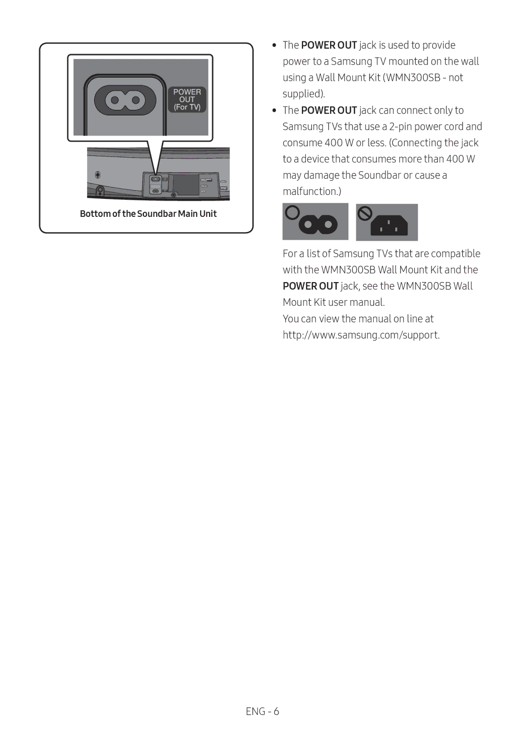 Samsung HW-MS6500/EN, HW-MS6501/EN, HW-MS6500/ZG, HW-MS6501/ZG, HW-MS6501/ZF, HW-MS6500/ZF Bottom of the Soundbar Main Unit 