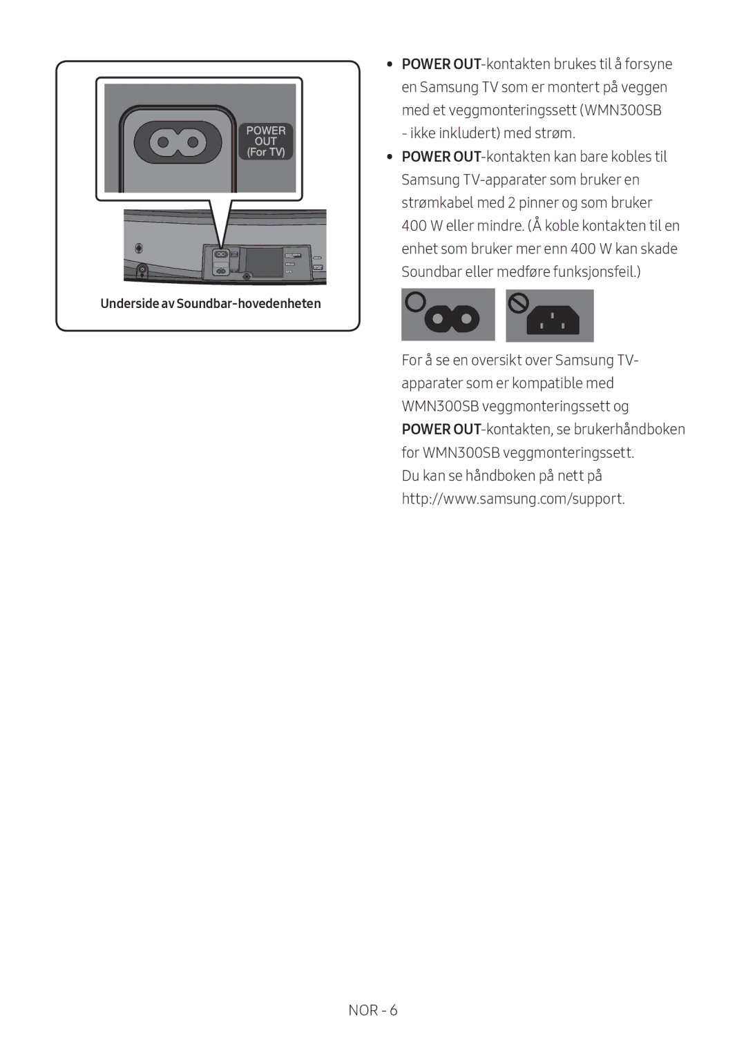 Samsung HW-MS6510/XE, HW-MS6501/EN, HW-MS6500/ZG, HW-MS6500/EN, HW-MS6501/ZG, HW-MS6501/ZF Underside av Soundbar-hovedenheten 