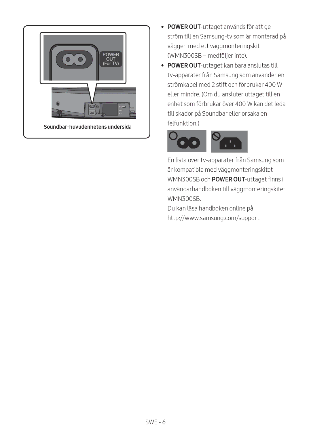 Samsung HW-MS6500/EN, HW-MS6501/EN, HW-MS6500/ZG, HW-MS6501/ZG, HW-MS6501/ZF, HW-MS6500/ZF Soundbar-huvudenhetens undersida 