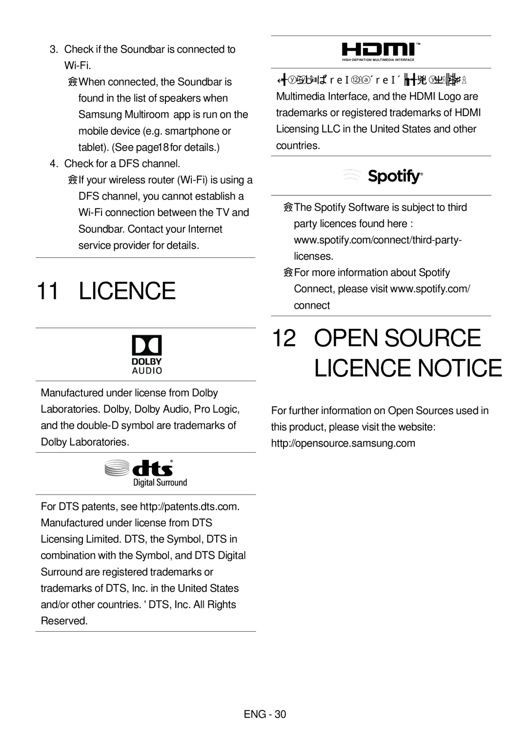 Samsung HW-MS6500/EN, HW-MS6501/EN, HW-MS6500/ZG, HW-MS6501/ZG, HW-MS6501/ZF, HW-MS6500/ZF manual Open Source Licence Notice 