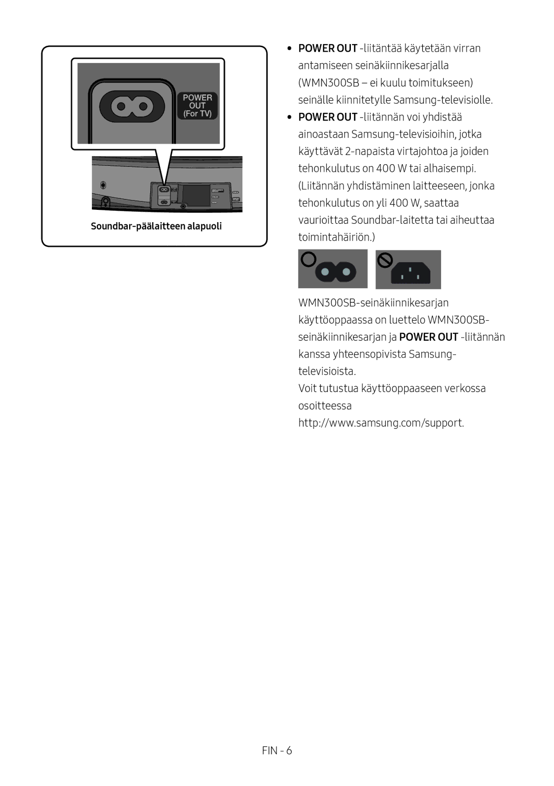 Samsung HW-MS6500/EN, HW-MS6501/EN, HW-MS6500/ZG, HW-MS6501/ZG, HW-MS6501/ZF, HW-MS6500/ZF manual Soundbar-päälaitteen alapuoli 