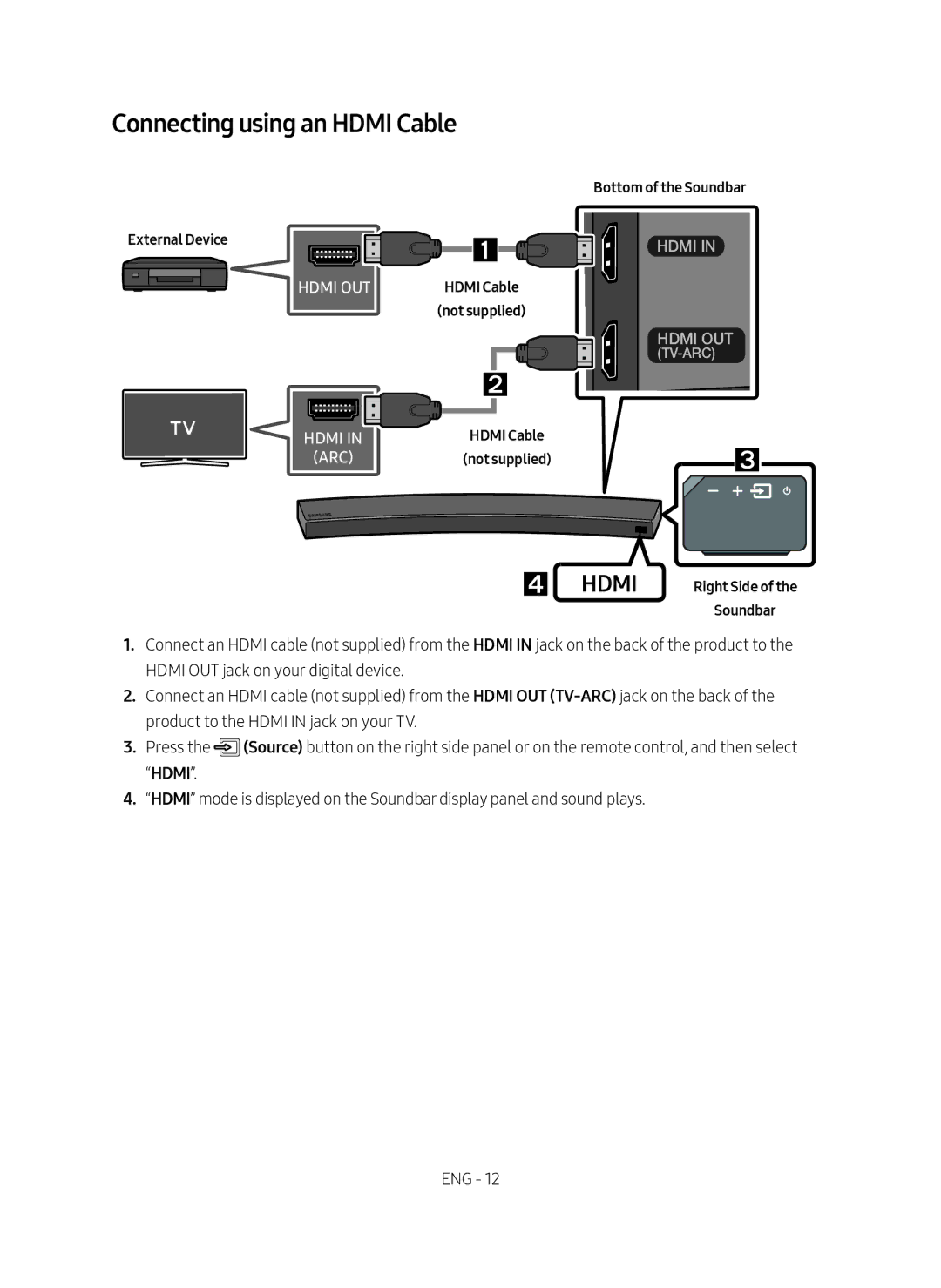 Samsung HW-MS6501/EN, HW-MS6500/ZG, HW-MS6500/EN, HW-MS6501/ZG manual  Hdmi, External Device 