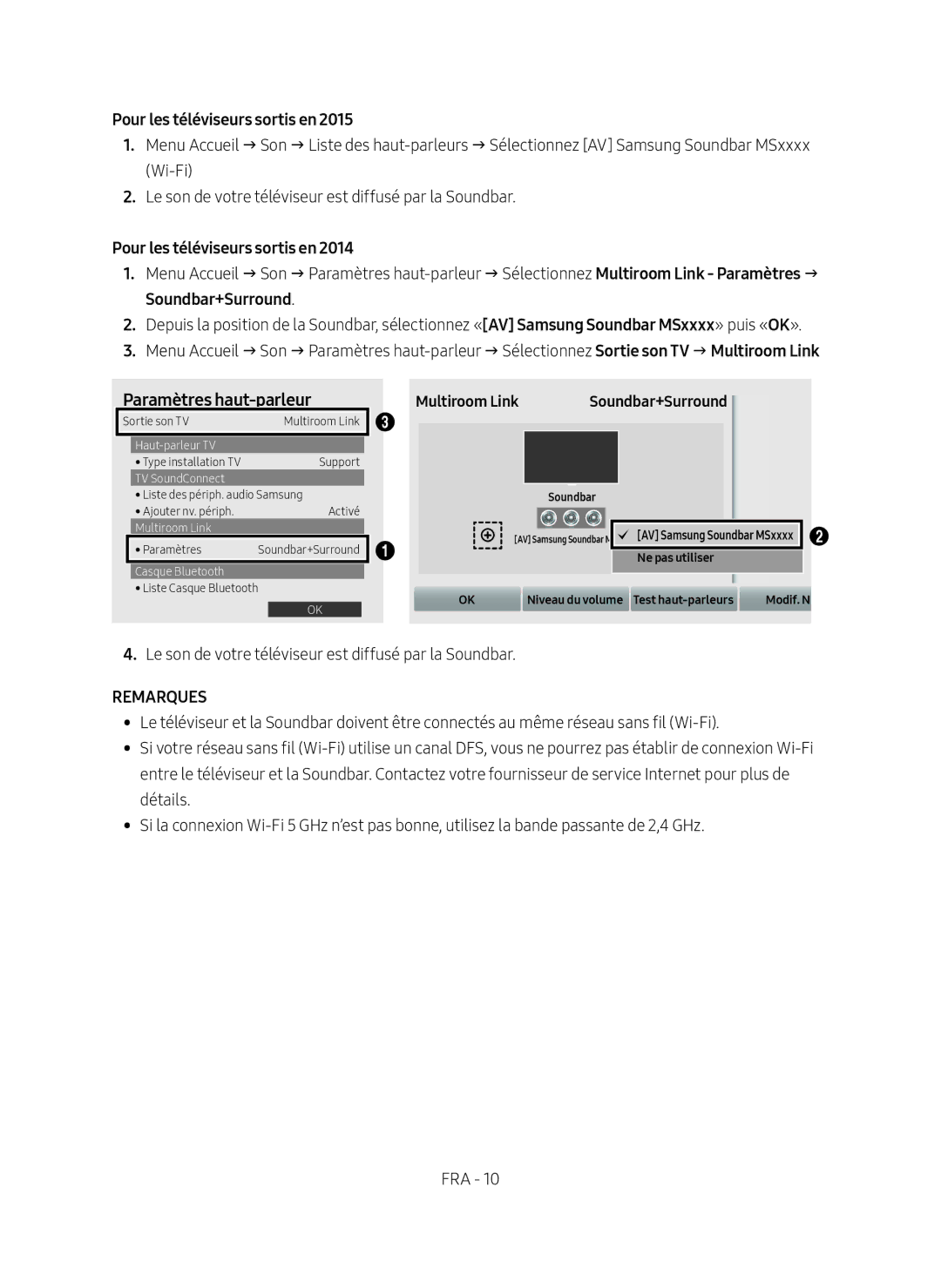 Samsung HW-MS6500/EN, HW-MS6501/EN, HW-MS6500/ZG, HW-MS6501/ZG manual Paramètres haut-parleur, Multiroom Link 