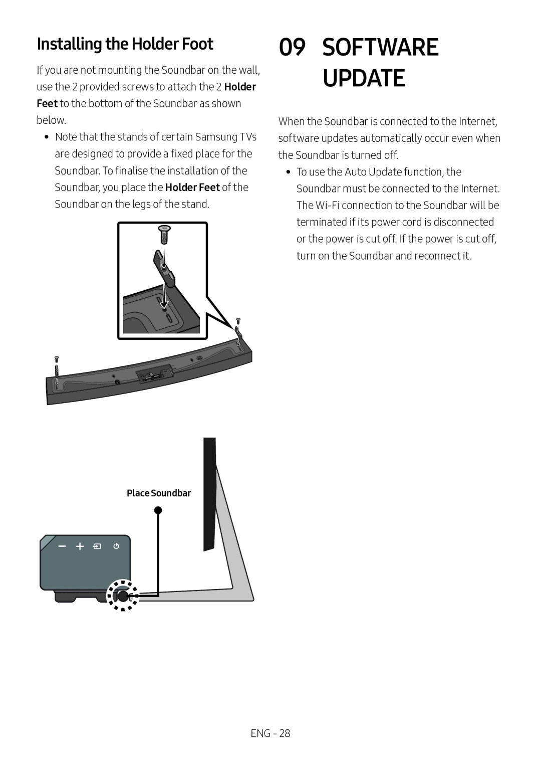 Samsung HW-MS6501/SQ manual Installing the Holder Foot, Place Soundbar 