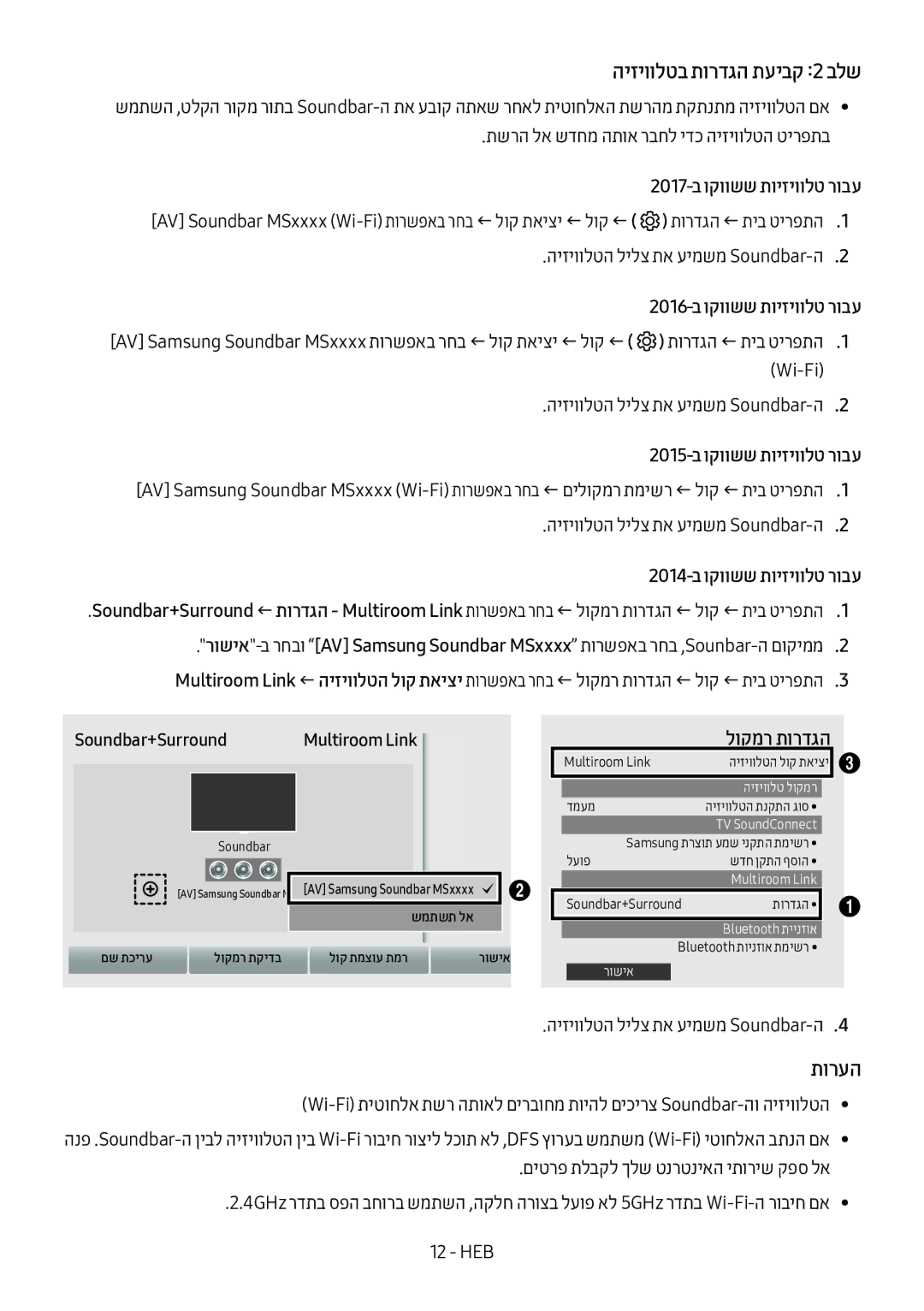 Samsung HW-MS6501/SQ manual היזיוולטב תורדגה תעיבק 2 בלש, תורעה 