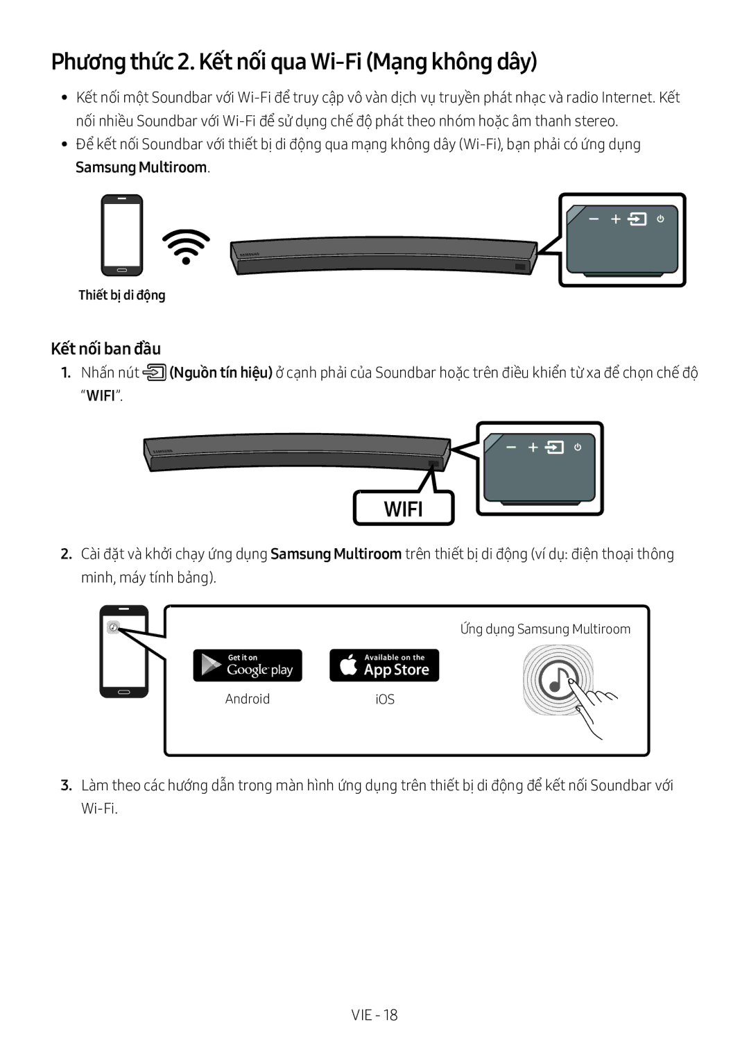 Samsung HW-MS6501/XV manual Phương thức 2. Kết nối qua Wi-Fi Mạng không dây, Thiết bị di động 