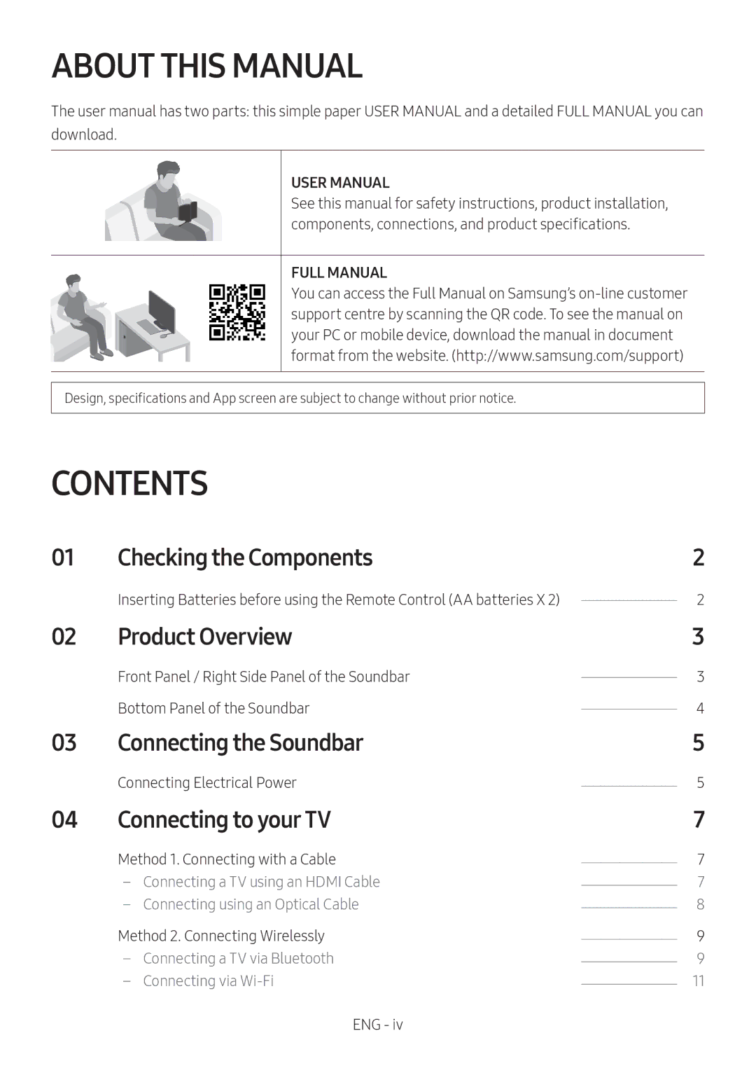 Samsung HW-MS651/ZF, HW-MS650/EN, HW-MS650/ZG, HW-MS651/ZG, HW-MS651/EN, HW-MS650/ZF, HW-MS660/XE About this Manual, Contents 