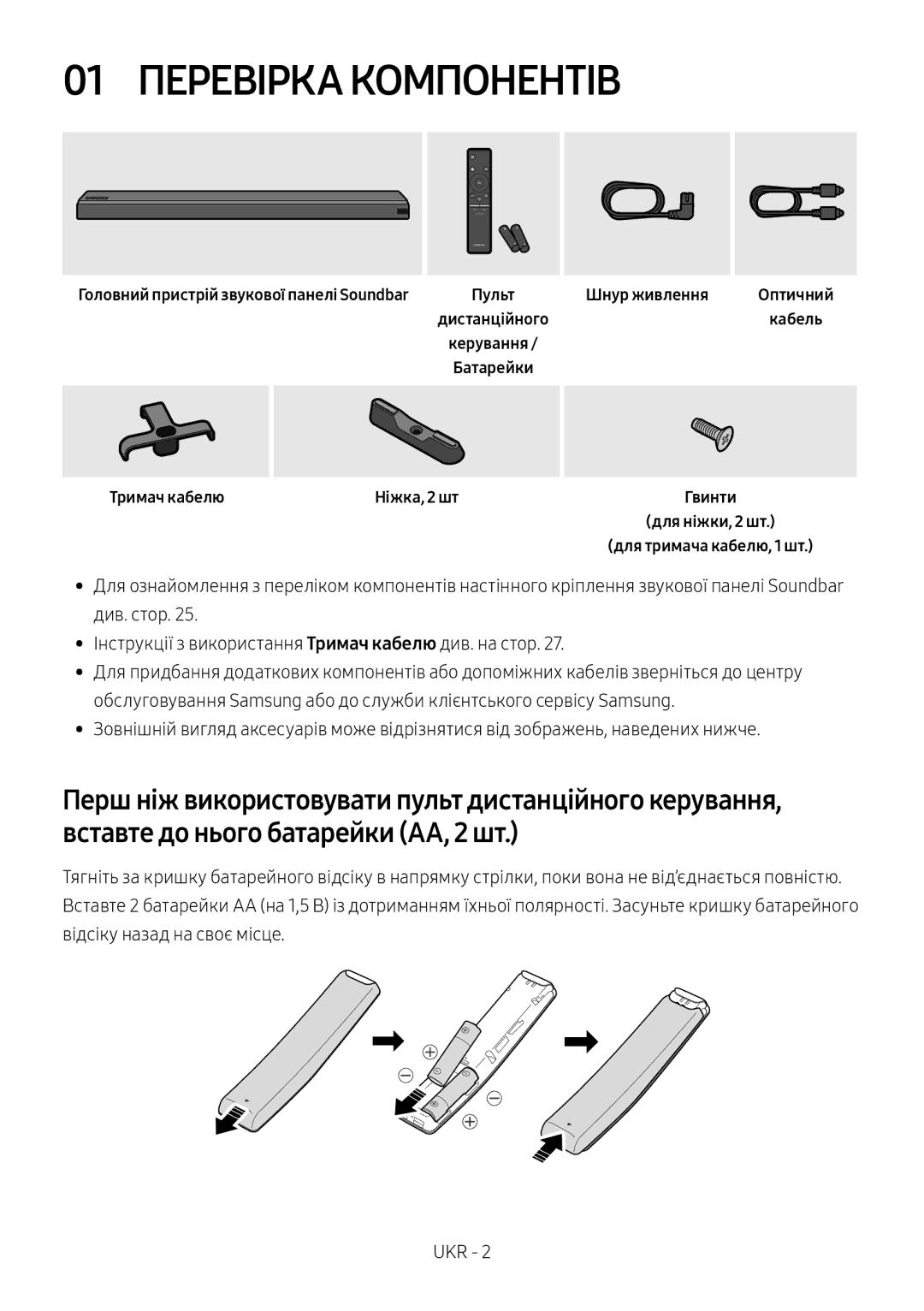 Samsung HW-MS650/RU manual 01 Перевірка Компонентів, Тримач кабелю 