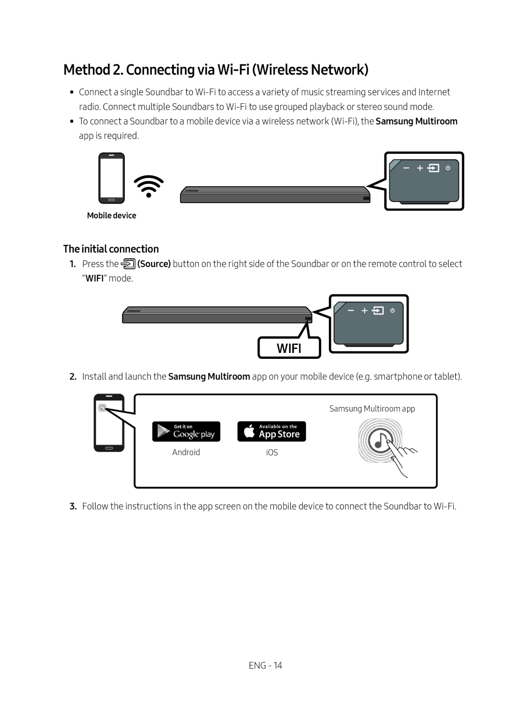 Samsung HW-MS650/XV, HW-MS651/XV manual Method 2. Connecting via Wi-Fi Wireless Network 