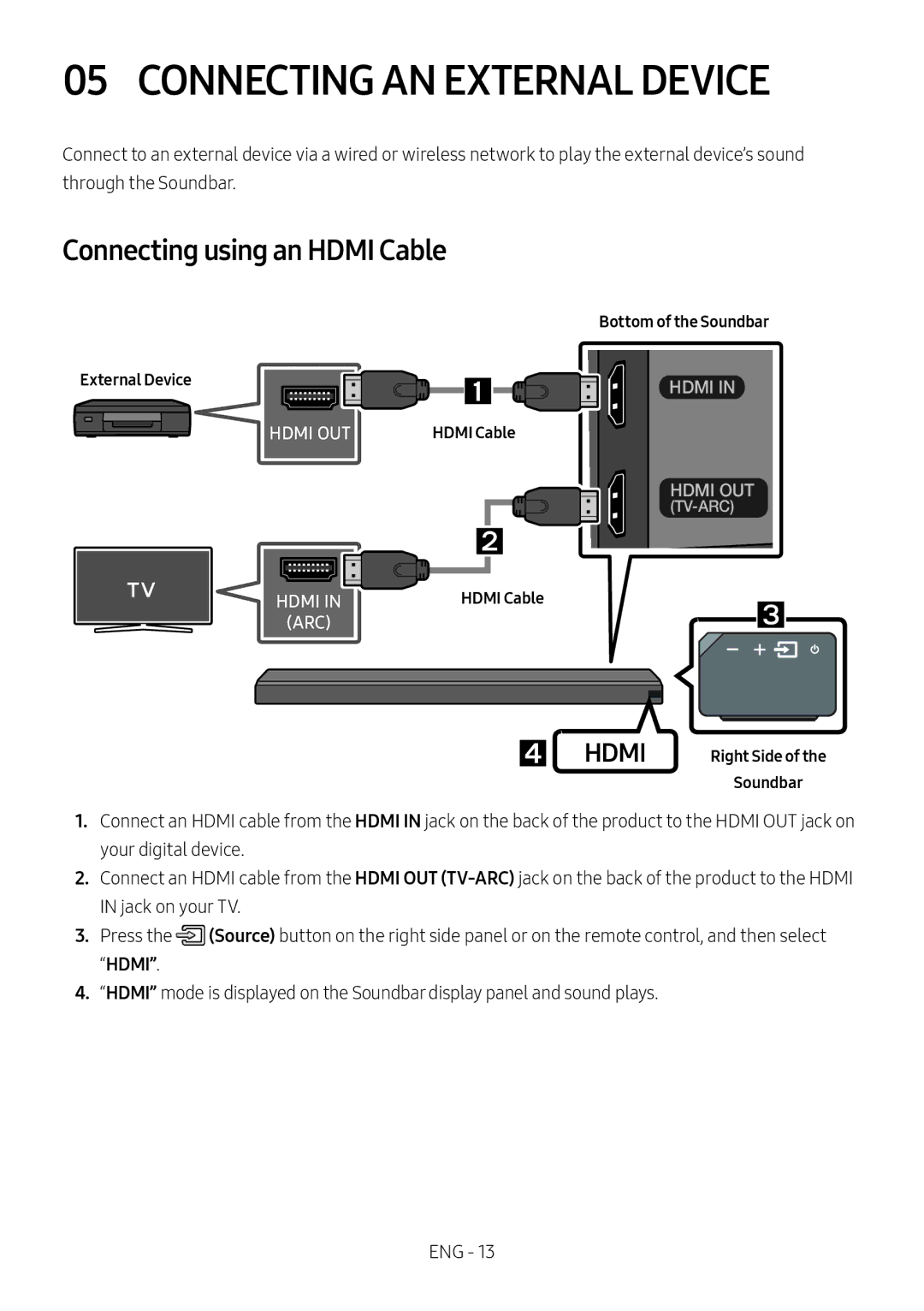 Samsung HW-MS651/XV, HW-MS650/XV manual Connecting AN External Device 