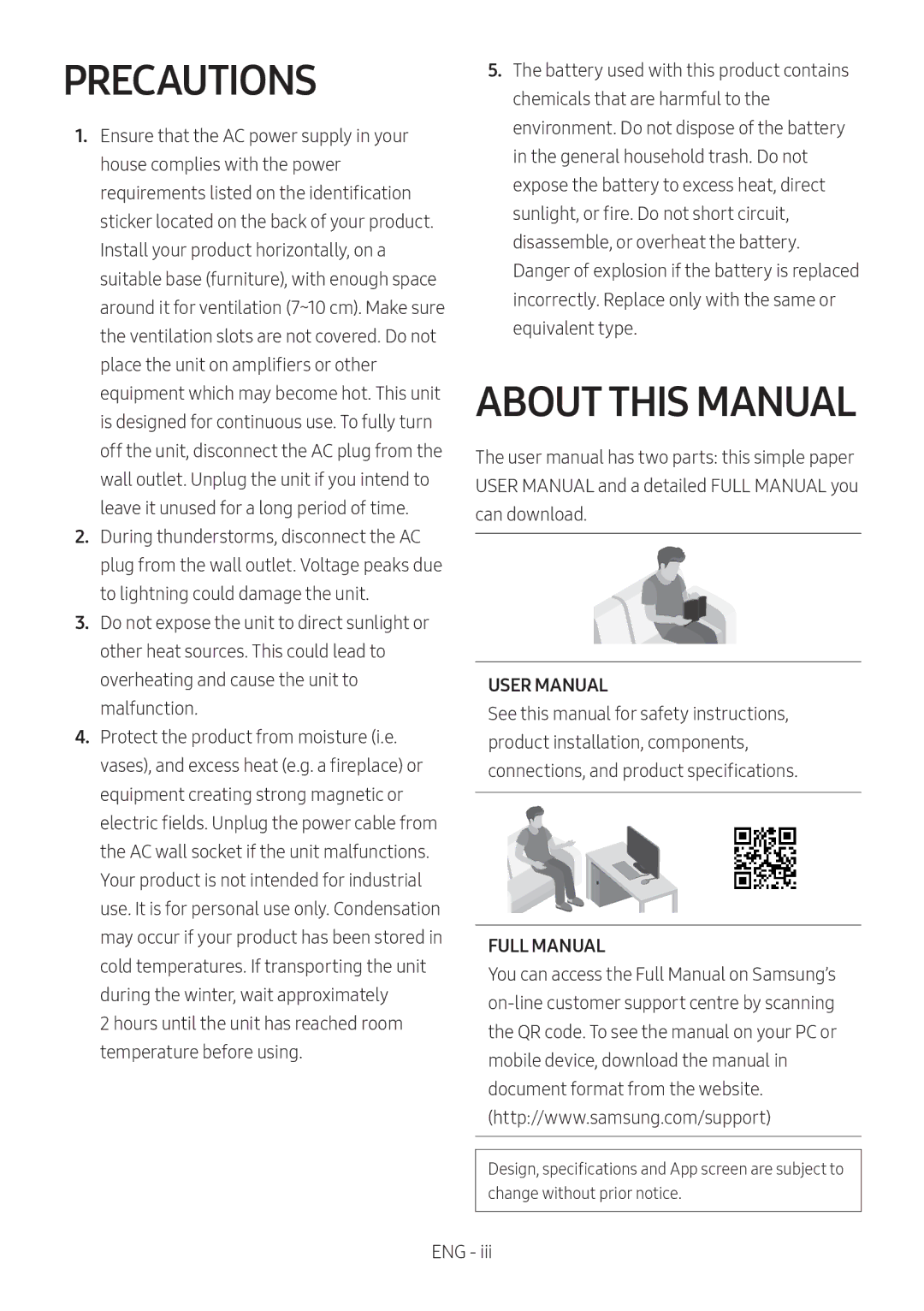 Samsung HW-MS651/XV, HW-MS650/XV manual Precautions, About this Manual 