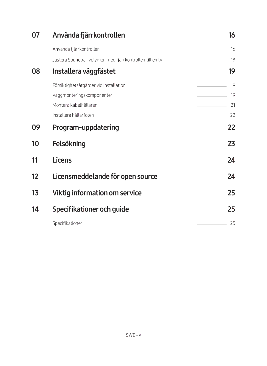 Samsung HW-MS6511/XE, HW-MS6510/XE manual Använda fjärrkontrollen, Installera väggfästet 