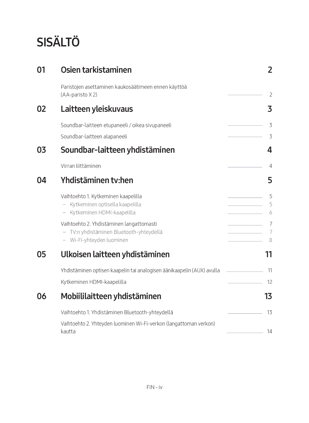 Samsung HW-MS6510/XE, HW-MS6511/XE manual Sisältö 