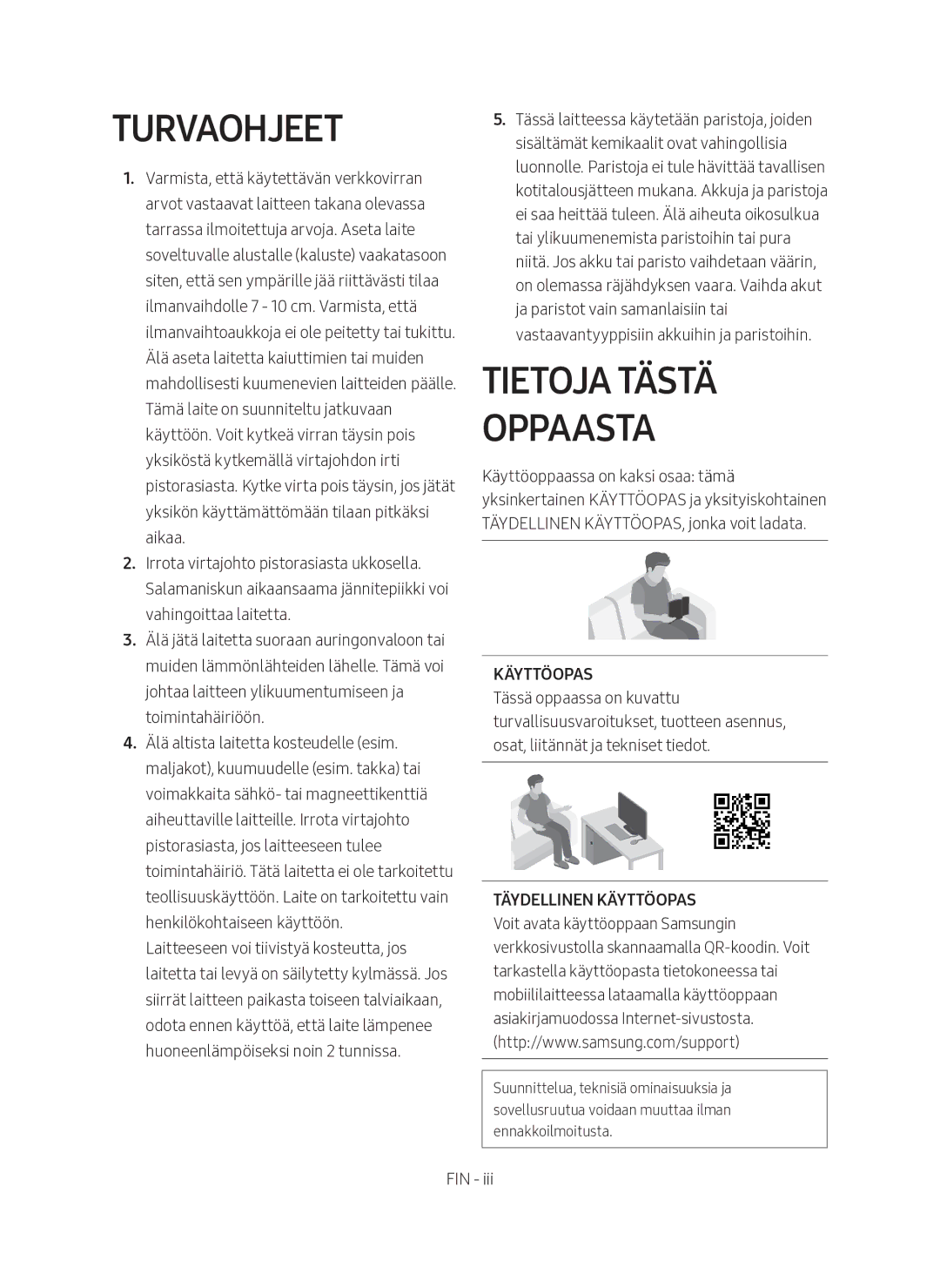 Samsung HW-MS661/XE, HW-MS660/XE manual Turvaohjeet, Tietoja tästä oppaasta 