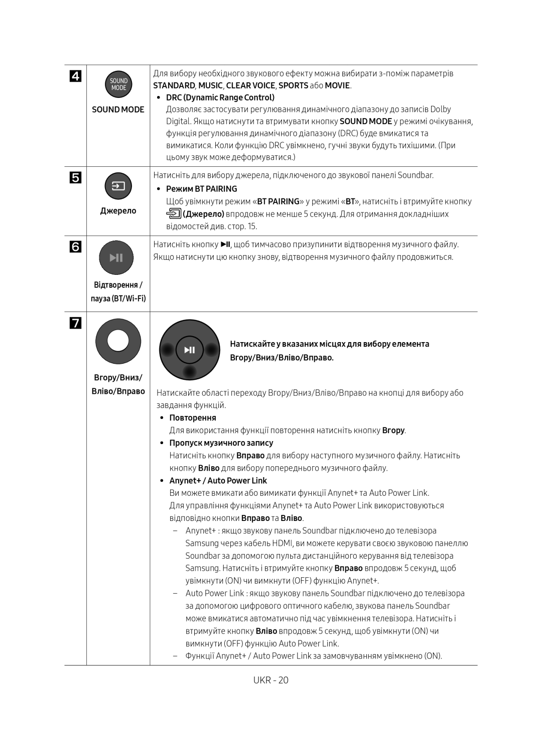 Samsung HW-MS750/RU manual Sound Mode, Джерело 