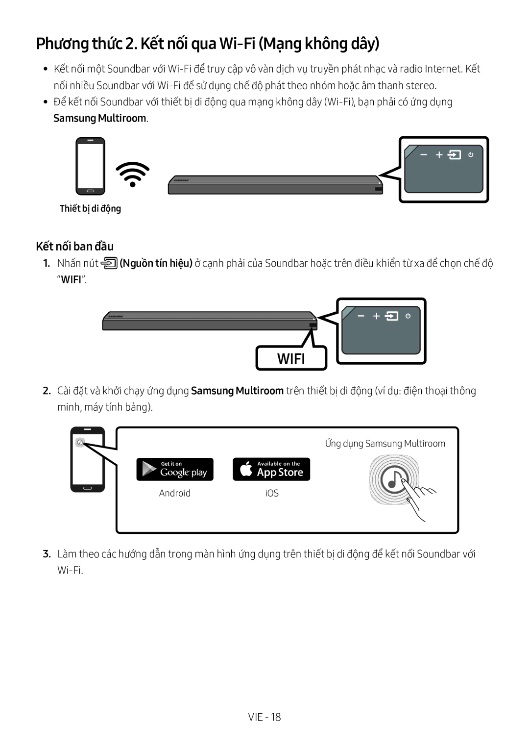 Samsung HW-MS750/XV manual Phương thức 2. Kết nối qua Wi-Fi Mạng không dây, Thiết bị di động 