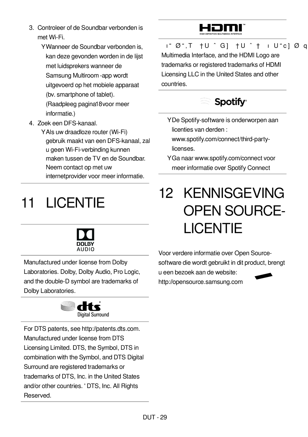 Samsung HW-MS750/XN, HW-MS751/EN, HW-MS750/EN, HW-MS751/XN manual Kennisgeving Open SOURCE- Licentie 